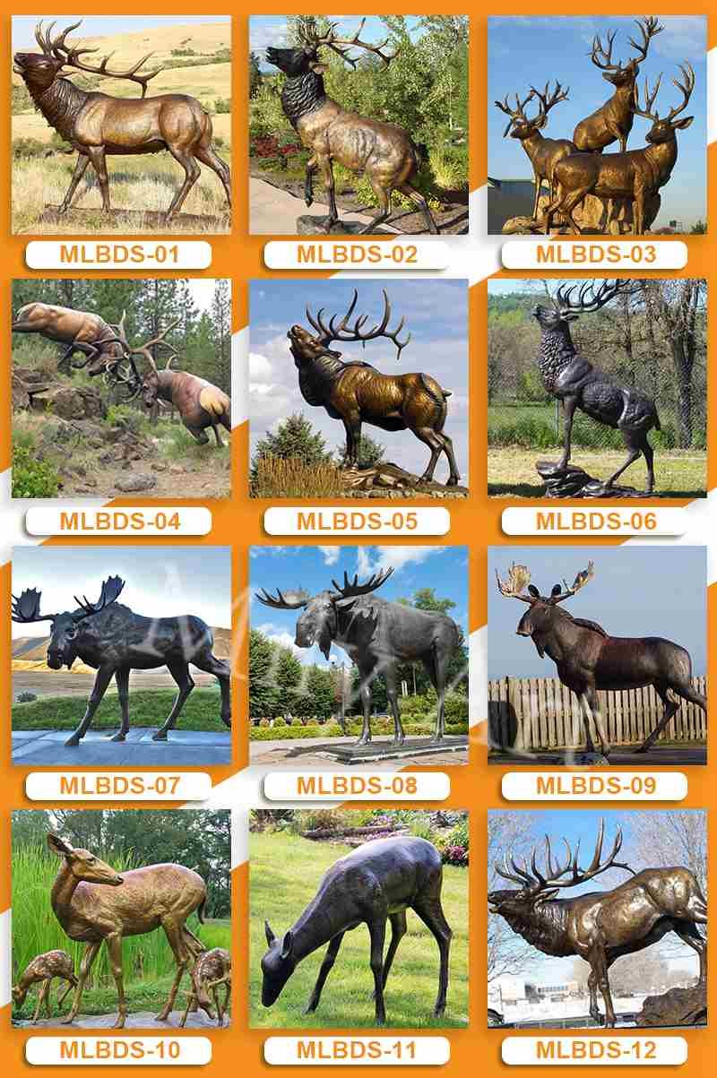 more products life size whitetail bronze deer sculpture outdoor garden decor
