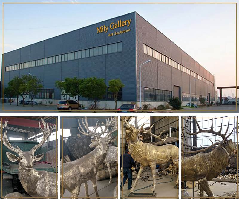 our factory life size whitetail bronze deer sculpture outdoor garden decor