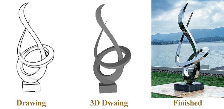 polished abstract stainless steel growth sculpture 8
